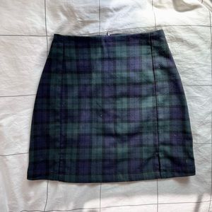 Brandy Melville Navy and Green Cara Mini Skirt